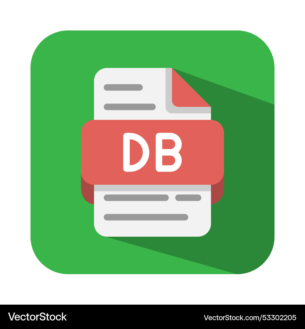 Db document flat icons file type extension vector image