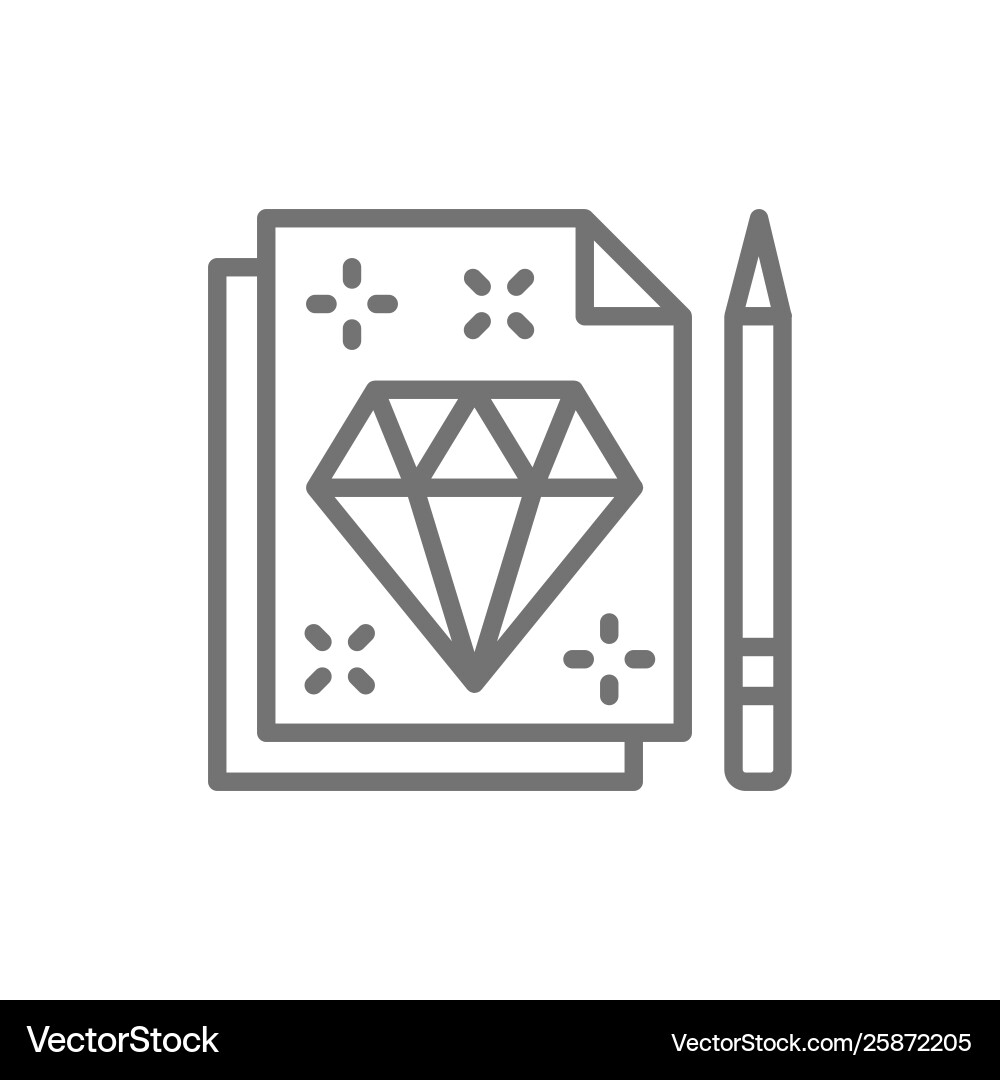 Diamant Zeichen Skizze Tattoo Studiovertrag Linie Diamant Zeichen Skizze Tattoo Studiovertrag Linie Vektorbild