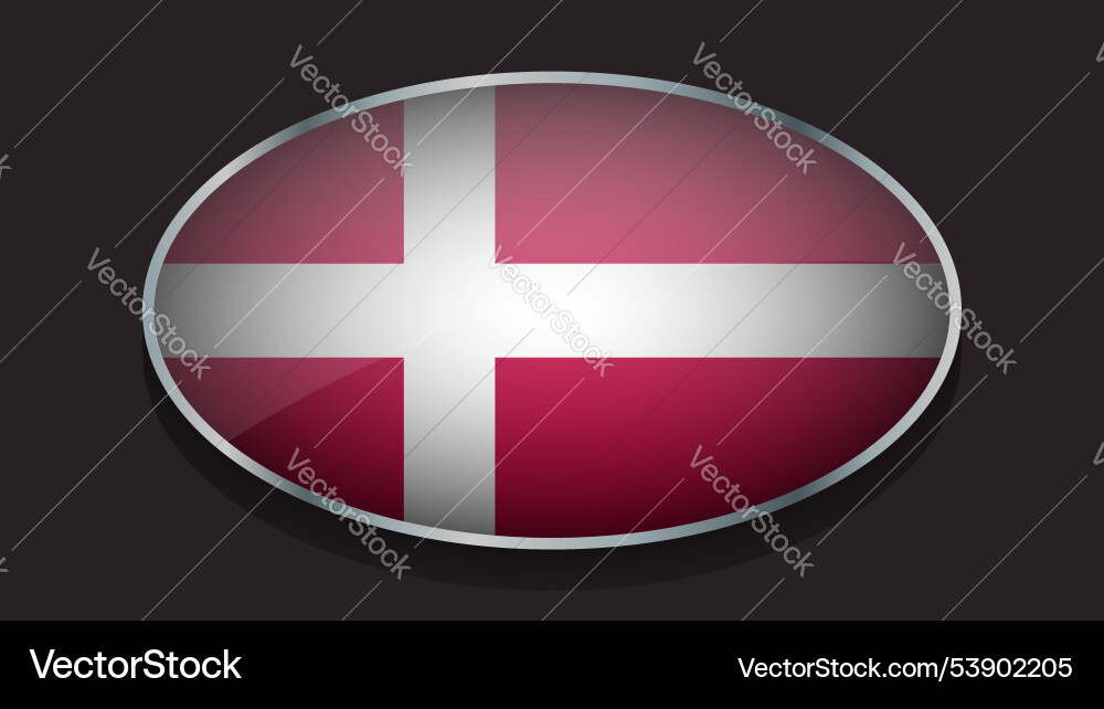 Eclipse shape of denmark flag with original color Vector Image