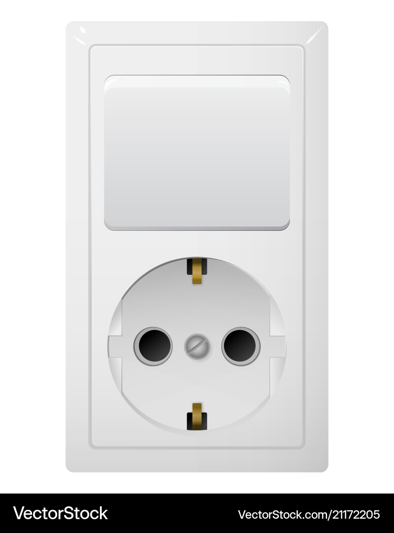 Electrical socket type f with switch receptacle Electrical socket type f with switch receptacle vector image