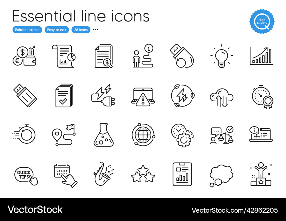 Flash memory ranking stars and fast recovery line Vector Image