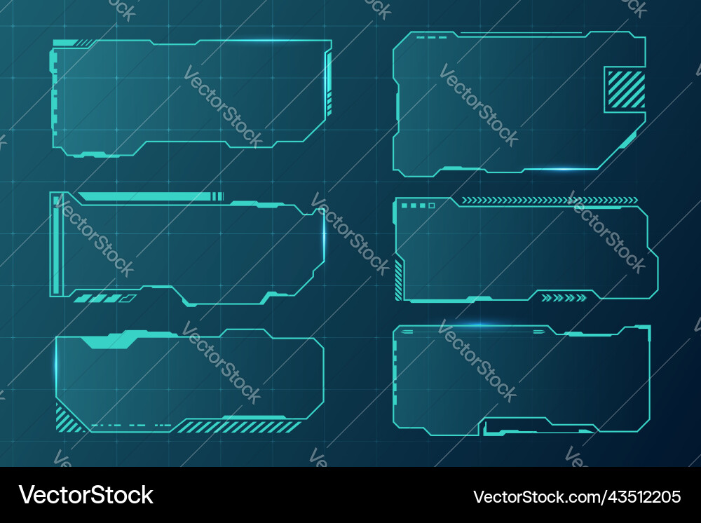 Futuristic hud frames user interface elements vector image