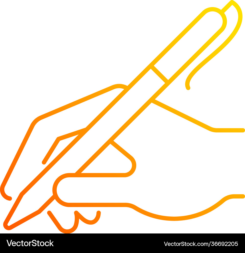 Gradient Pen Handwriting Icon Vector Image