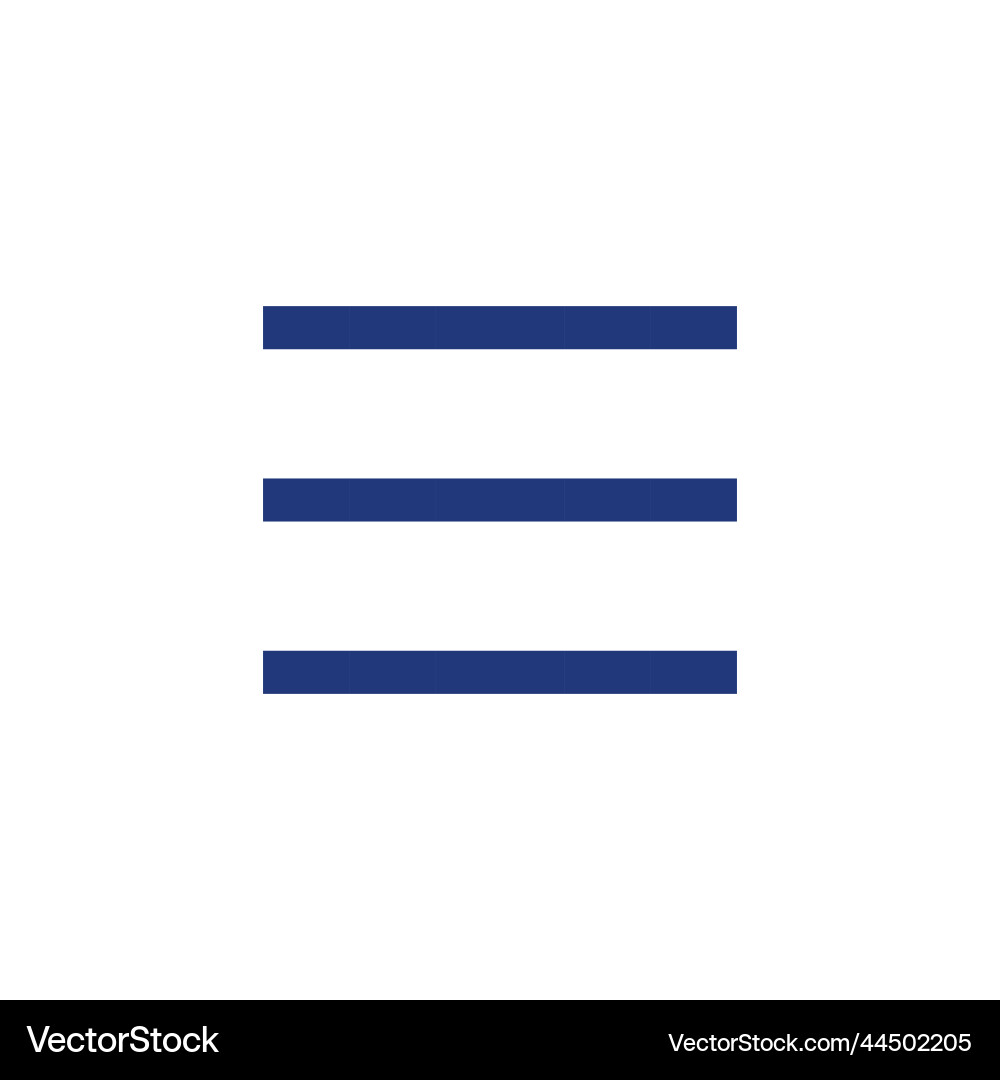 Hamburger like menu pixelated rgb color ui icon Vector Image