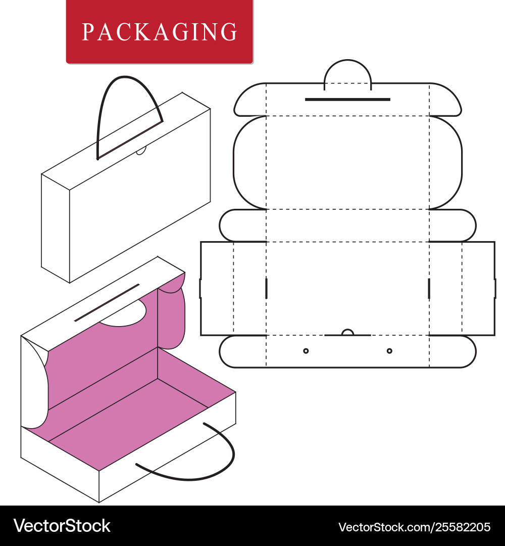 Handle boxpackage template Handle boxpackage template vector image