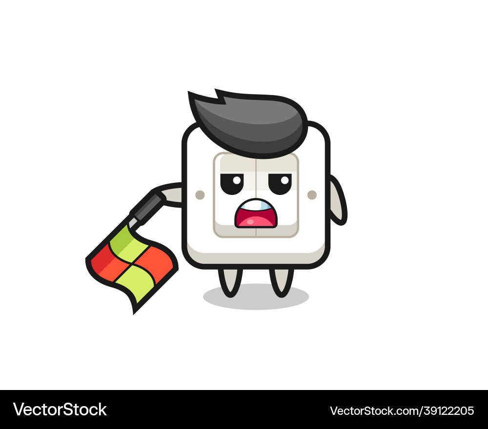 Light switch character as line judge hold Vector Image