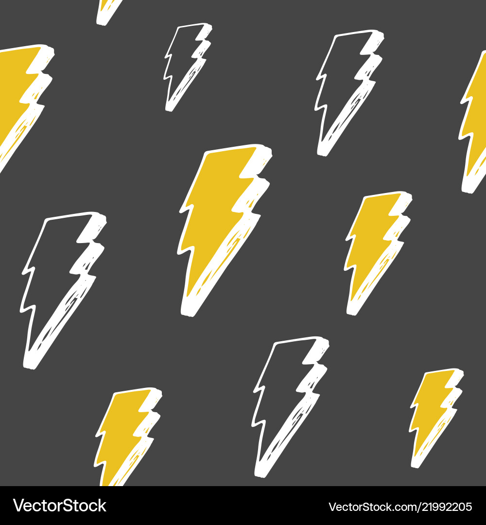 Lightning seamless pattern hand drawn sketched Lightning seamless pattern hand drawn sketched vector image