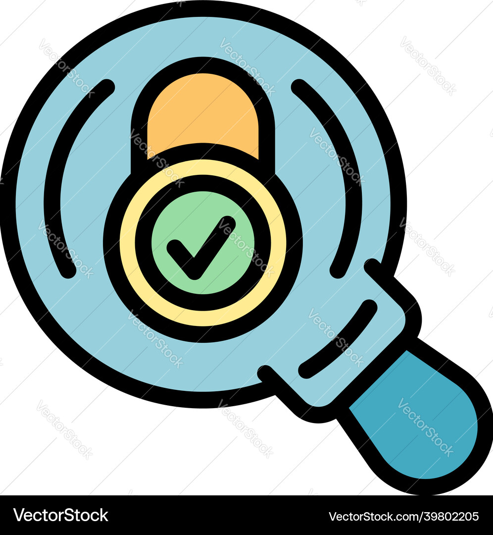 Magnifying password icon color outline Magnifying password icon color outline vector image