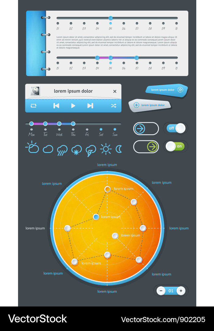 Menu and Button Icons Vector Image