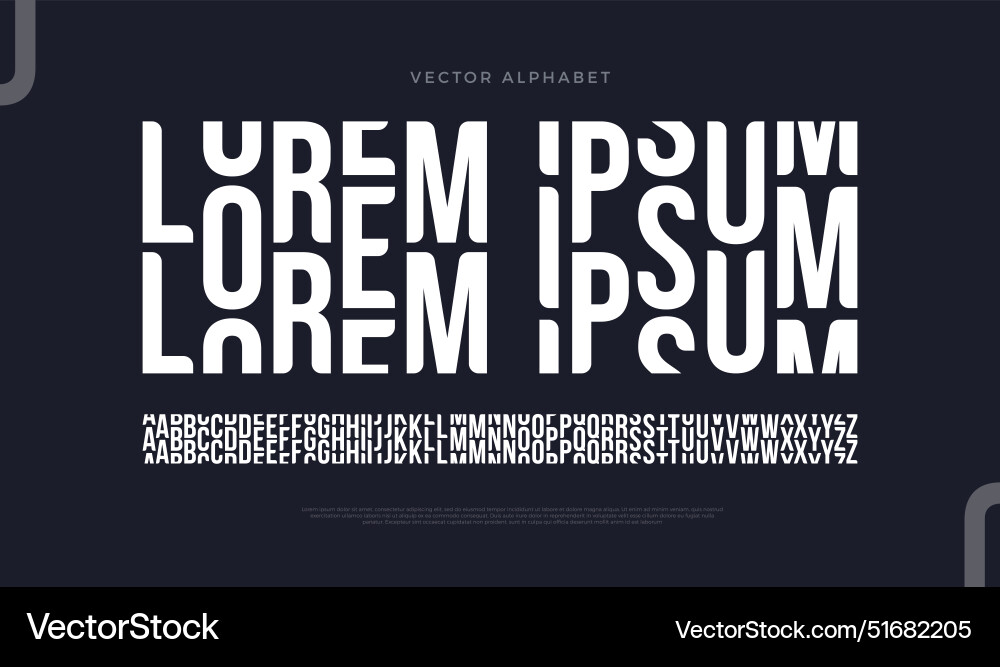 Modern minimal font typeface set Modern minimal font typeface set vector image