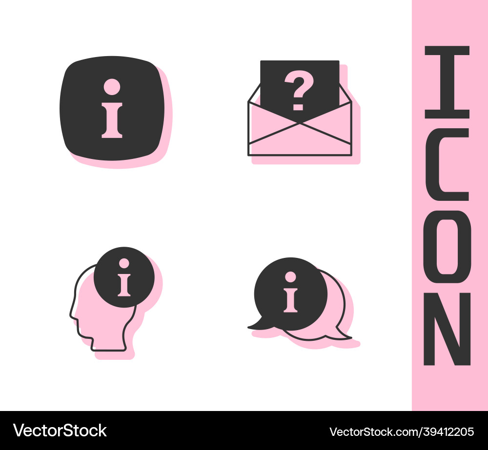 Set information and envelope with question mark Set information and envelope with question mark vector image