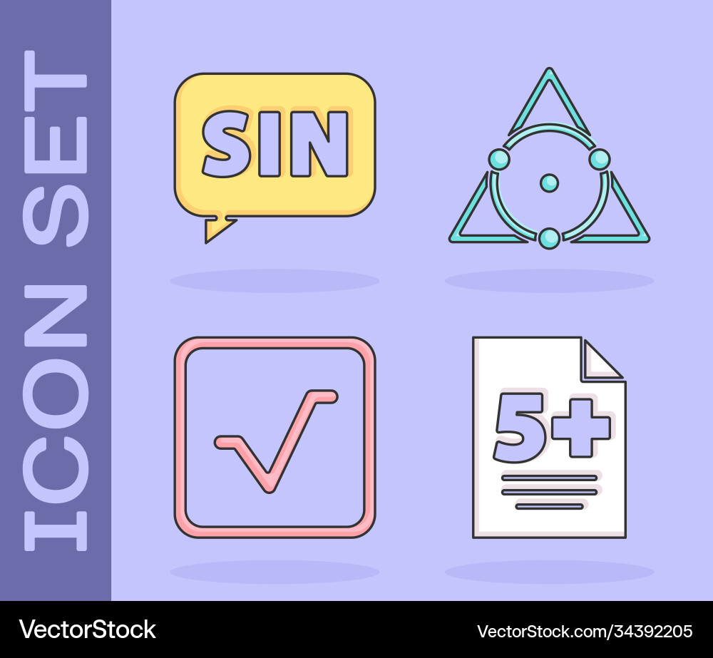 Set test or exam sheet mathematics function sine Set test or exam sheet mathematics function sine vector image