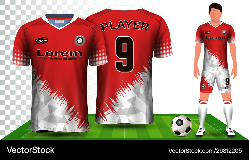 Soccer jersey sport shirt or football kit uniform Soccer jersey sport shirt or football kit uniform vector image