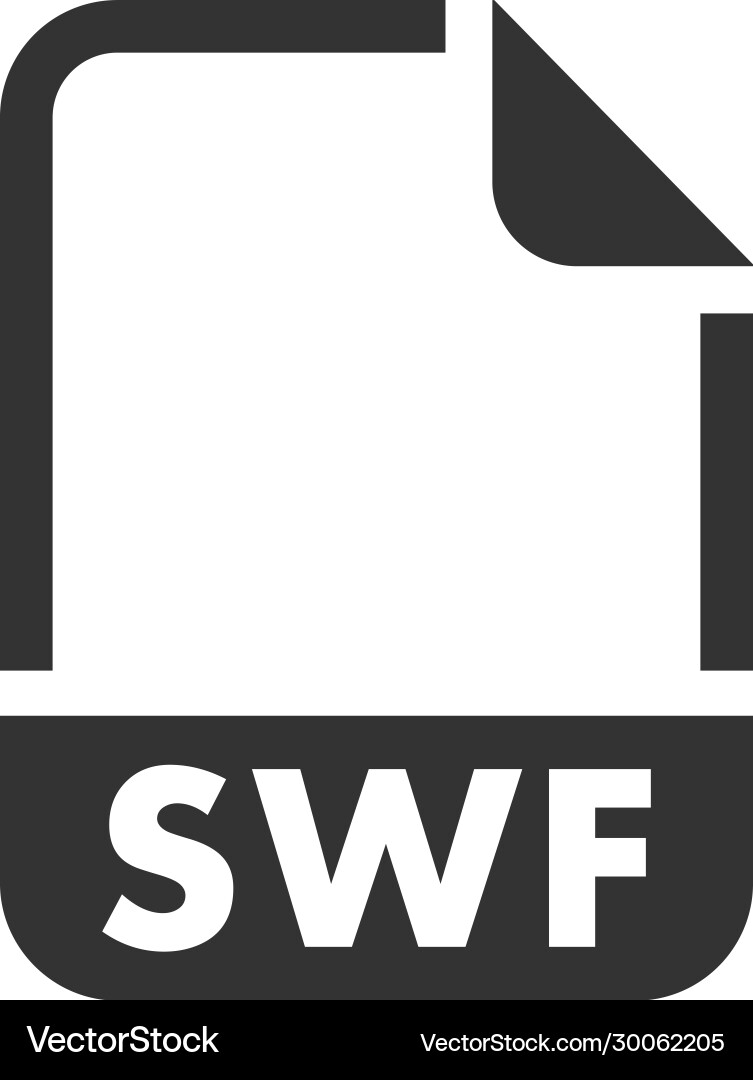 Swf file format icon Vector Image