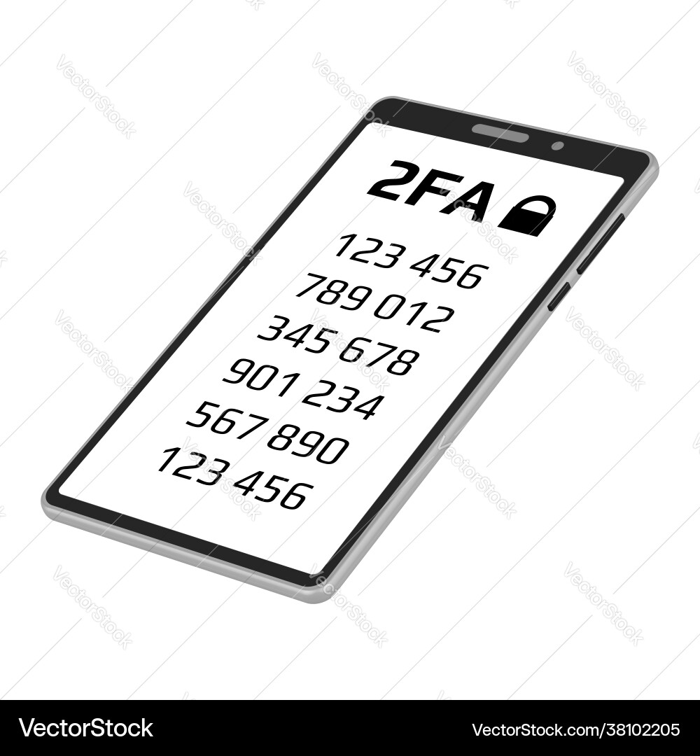 Two factor authentication 2fa concept Two factor authentication 2fa concept vector image