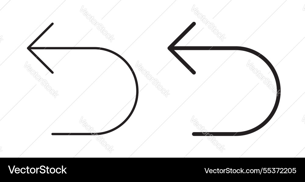 Undo icon set in thin line for web Vector Image