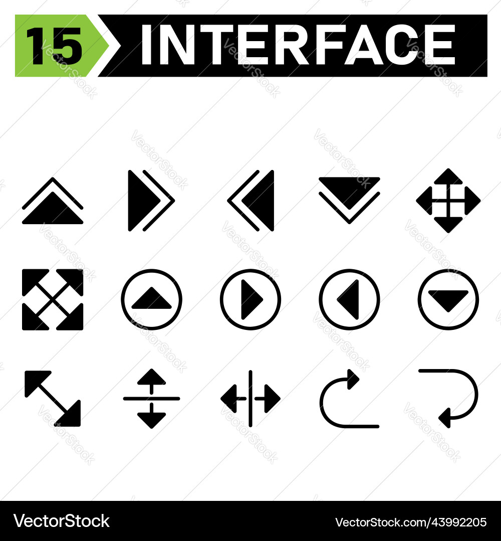 Web interface icon set include direction arrows Vector Image
