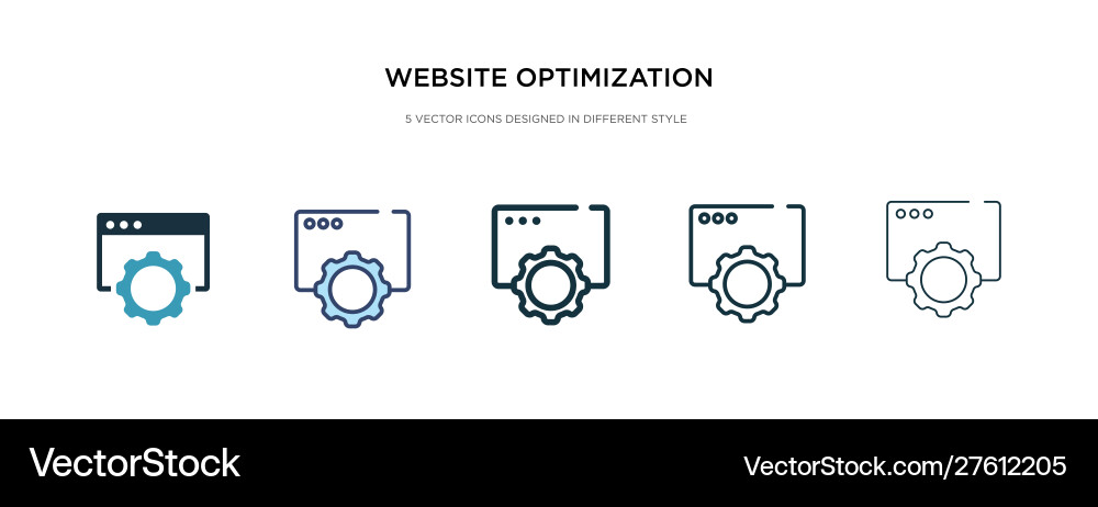Website optimization icon in different style two Website optimization icon in different style two vector image
