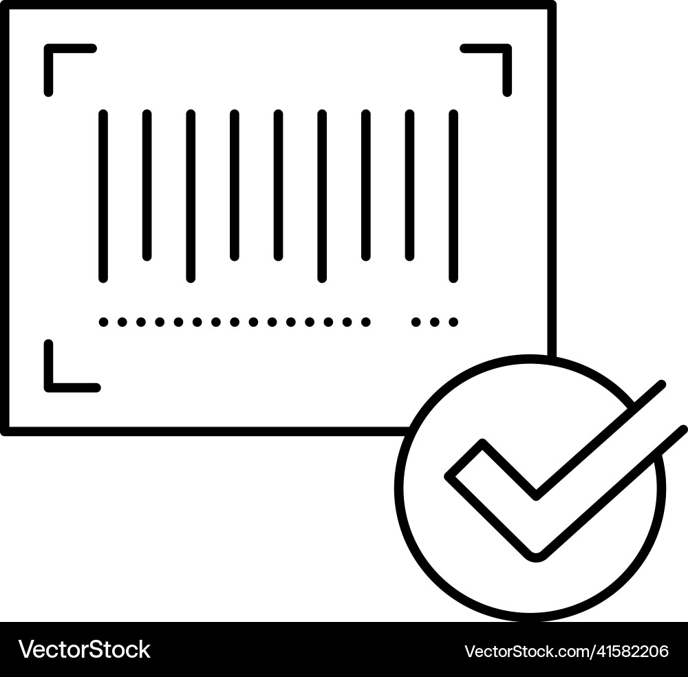 Approved qr code line icon isolated vector image