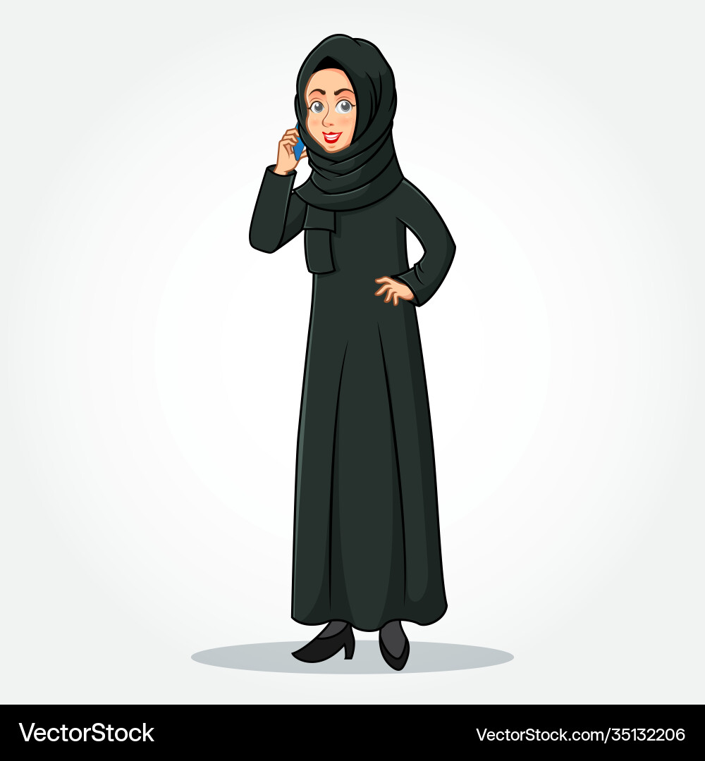 Arabic businesswoman cartoon character Arabic businesswoman cartoon character vector image