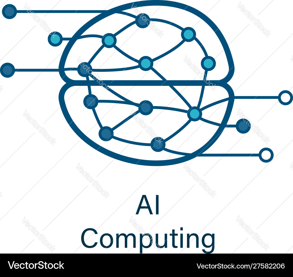 Brain icon with ai neural network inside Brain icon with ai neural network inside vector image