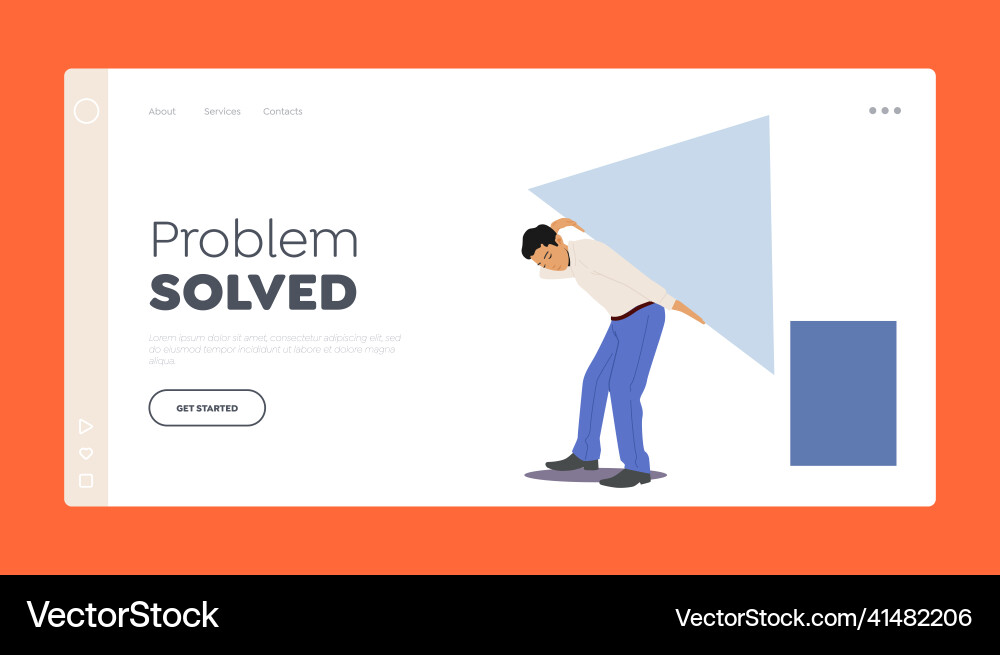 Business solution problem solving landing page Vector Image
