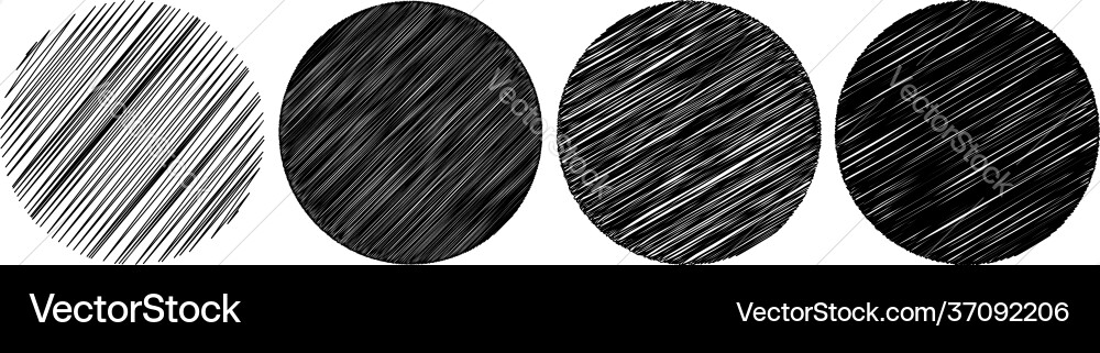 Circle with scribble sketch doodle effect pattern vector image