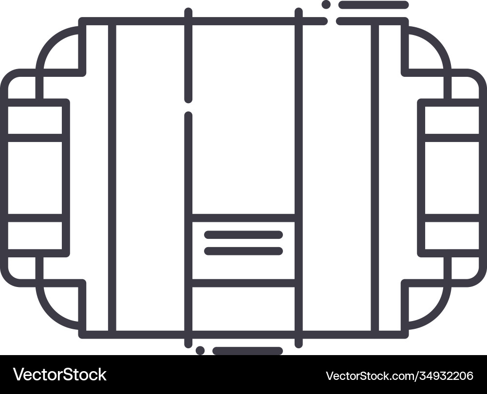 Computer case icon linear isolated Vector Image