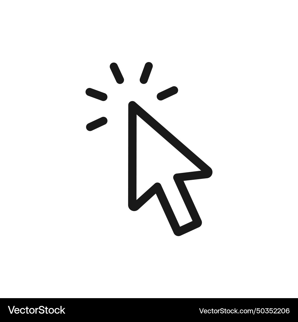 Cursor line icon or symbol in flat style Cursor line icon or symbol in flat style vector image