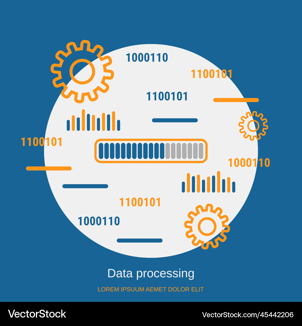 Data processing concept Data processing concept Vector Image