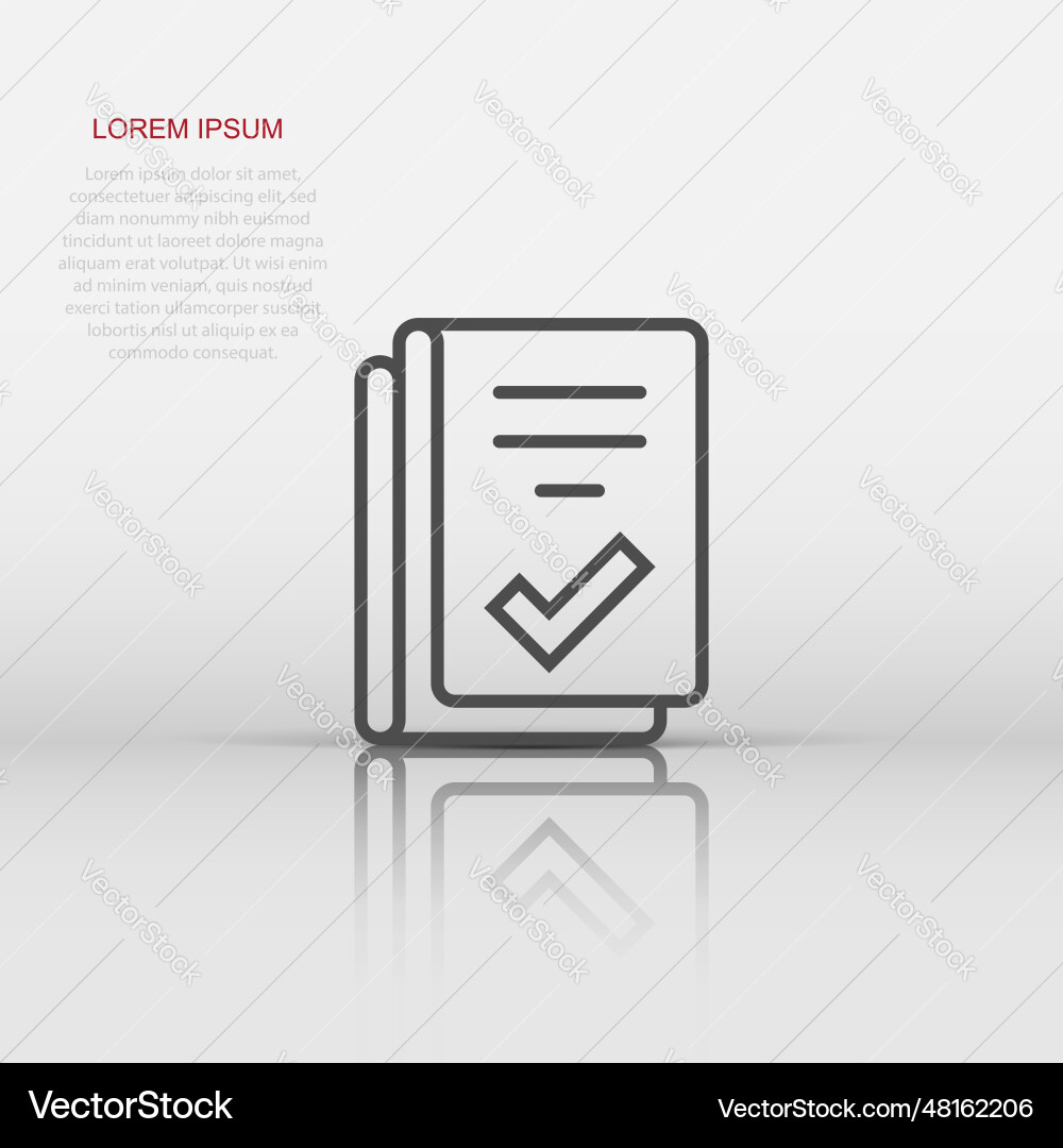 Document checklist icon in flat style report Document checklist icon in flat style report Vector Image