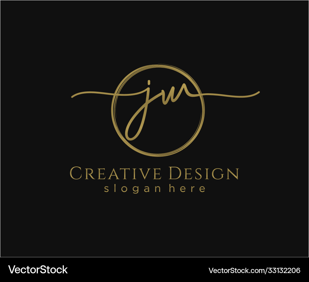 Elegant Initial 'JW' Logo with Circle vector image