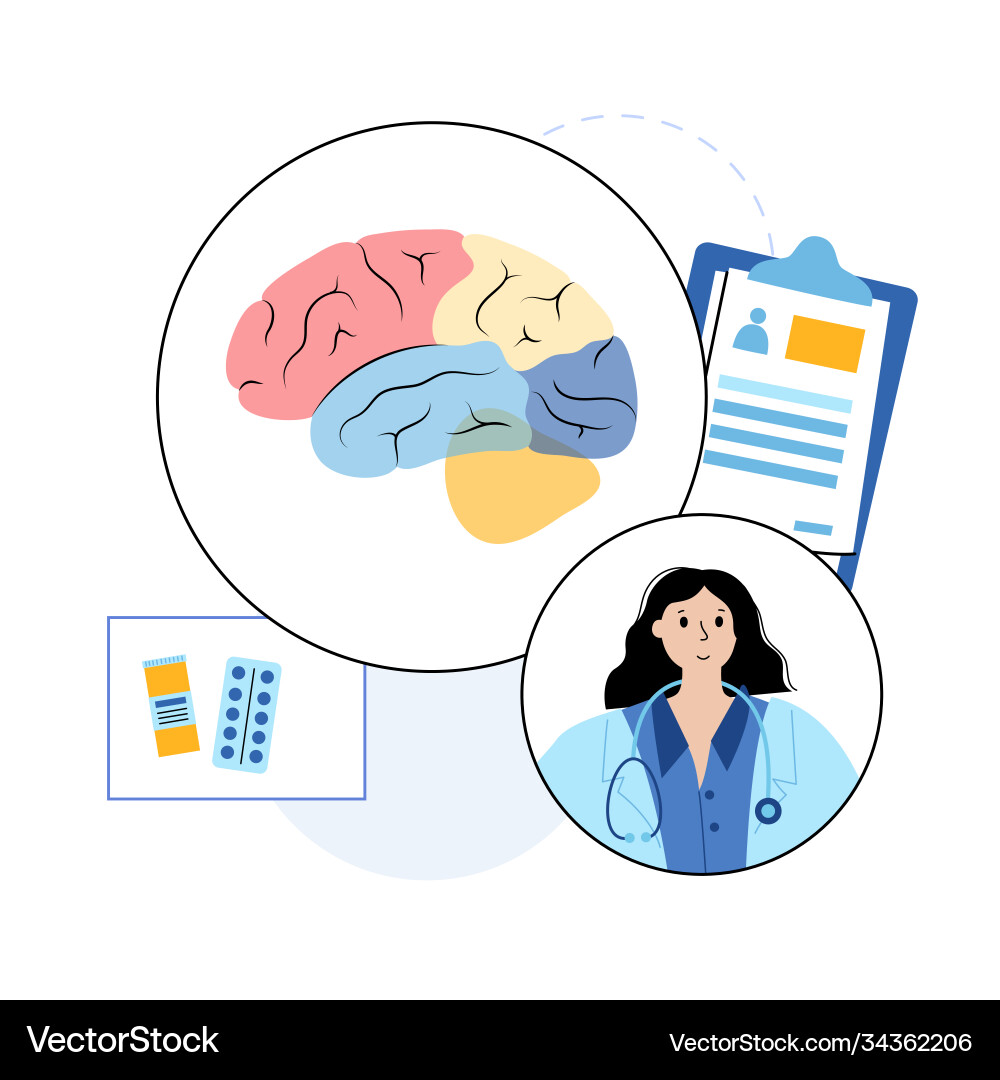 Gehirn- und Neurologie Vektorbild