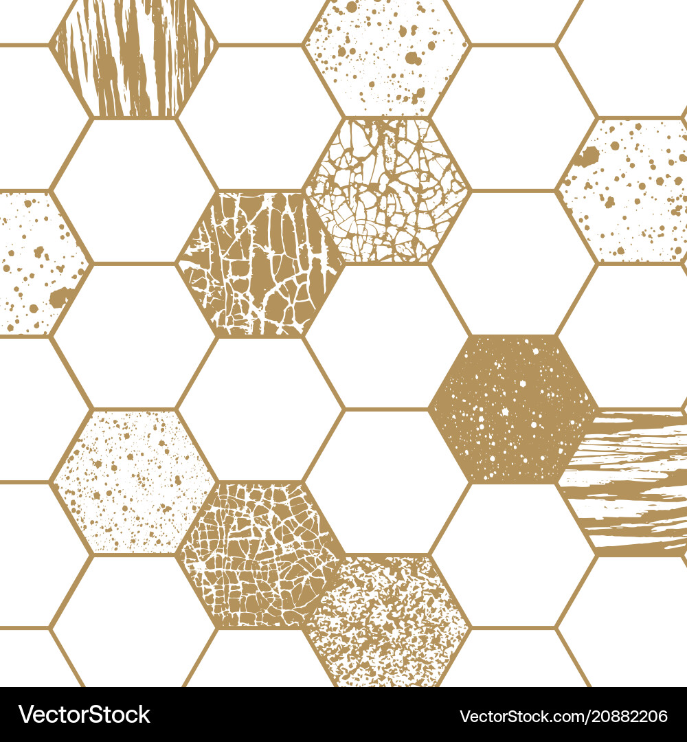 Gold Hexagon Pattern Vector Image