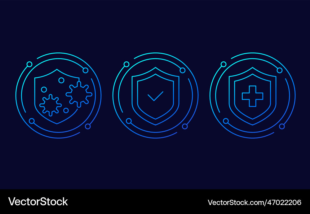Immune system and antibacterial protection icons Immune system and antibacterial protection icons vector image