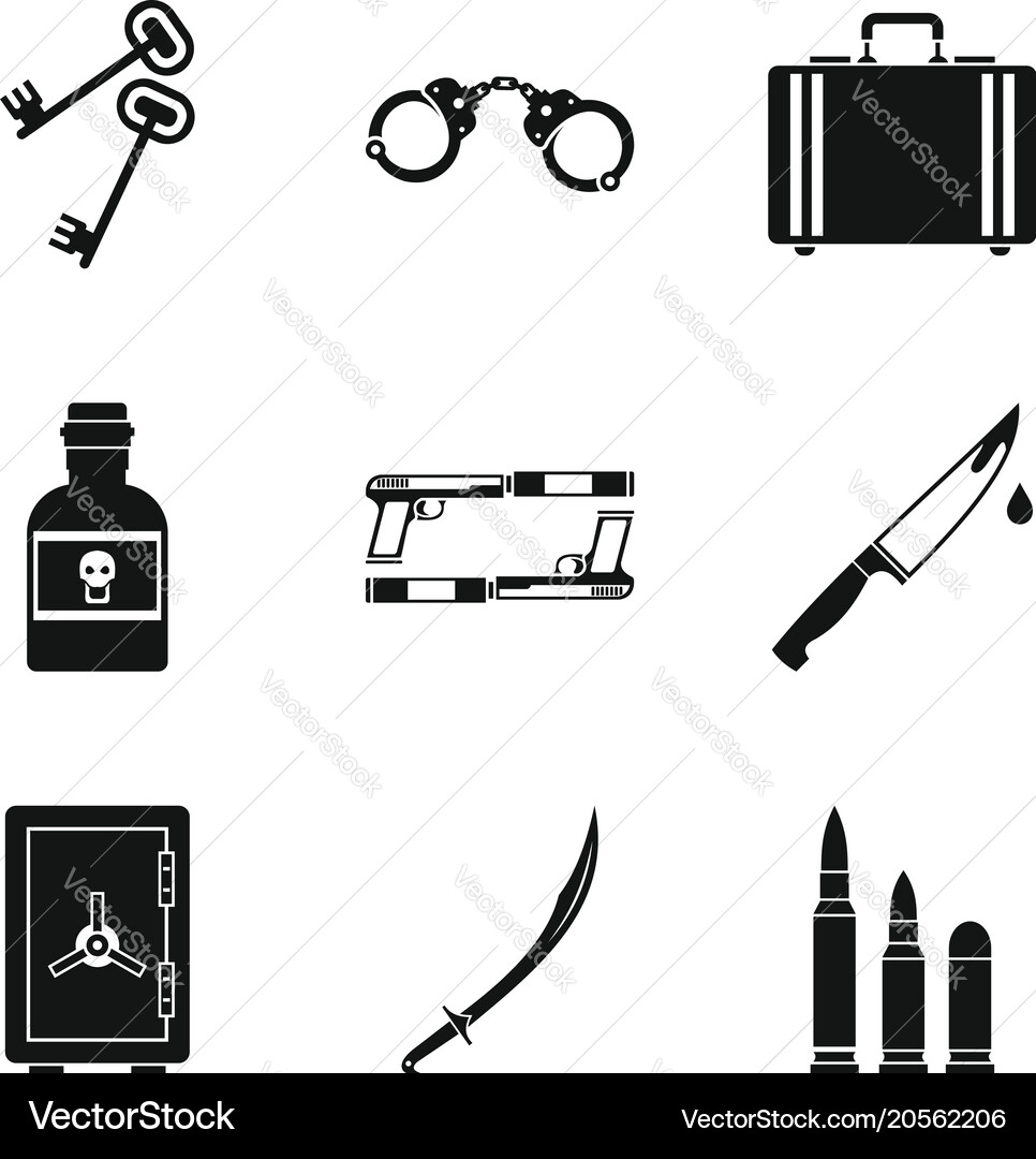 Importunity icons set simple style vector image