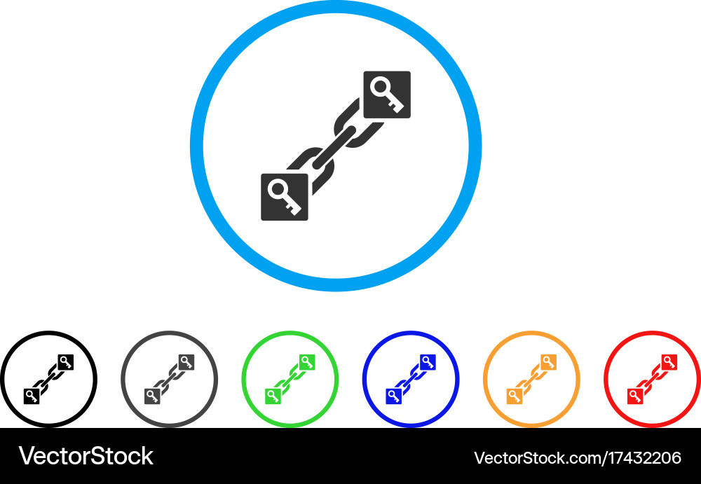 Key blockchain rounded icon vector image