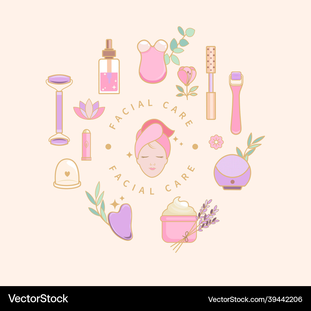 Kosmetik Produkte &amp Gesicht Silhouette vektorbild