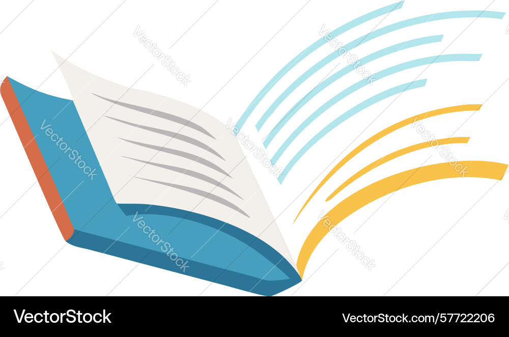 Minimalist open book with swirling pages design Vector Image