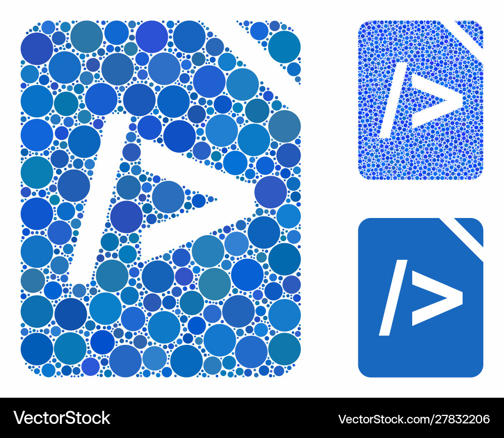 Script code mosaic icon circles Script code mosaic icon circles vector image