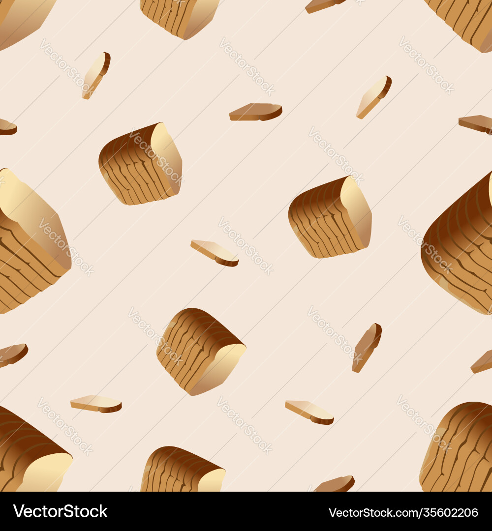 Seamless pattern from a loaf rectangular bread Vector Image
