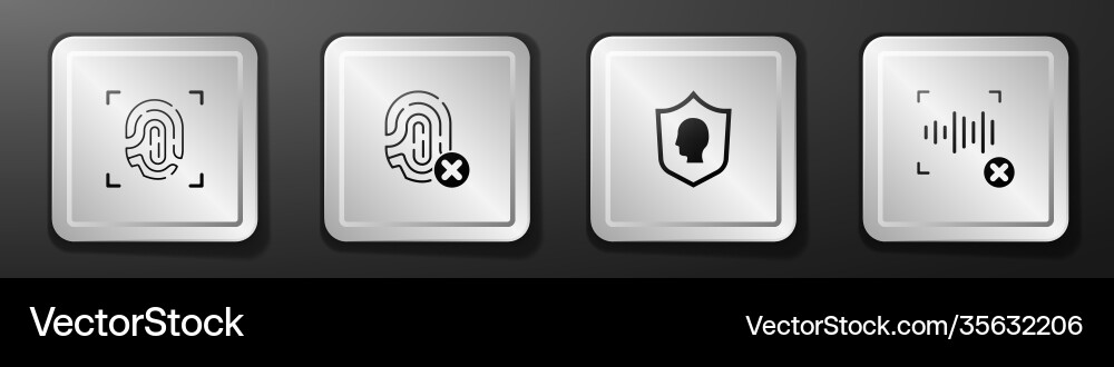 Set fingerprint rejection user Set fingerprint rejection user vector image