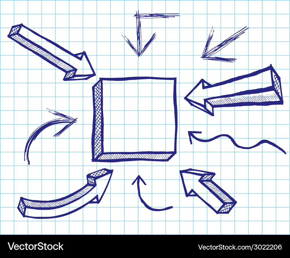 Sketchy Arrow Elements vector image