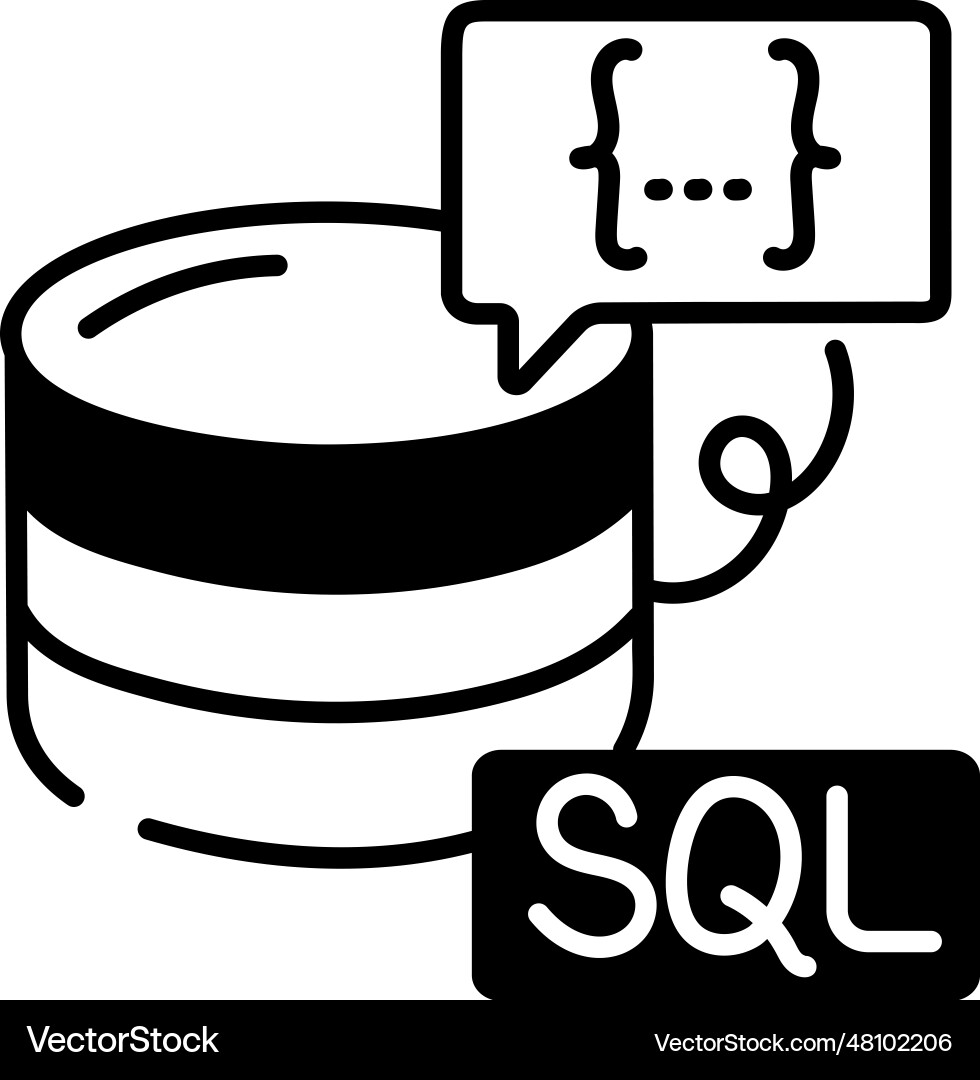 Sql code vector image