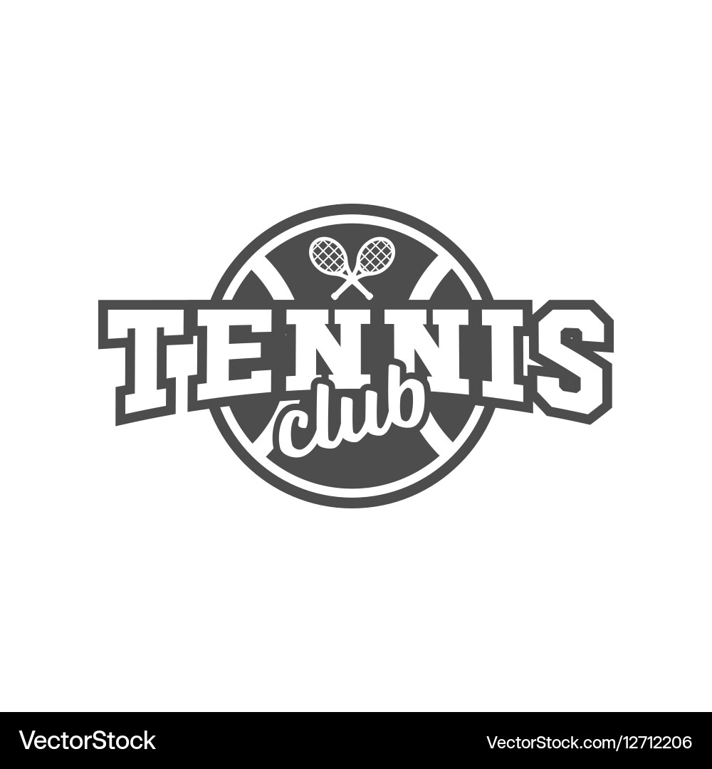 Tennis sports logo label emblem design elements Vector Image