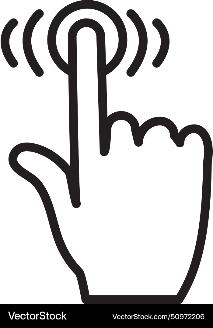 Virtual reality button push Vector Image