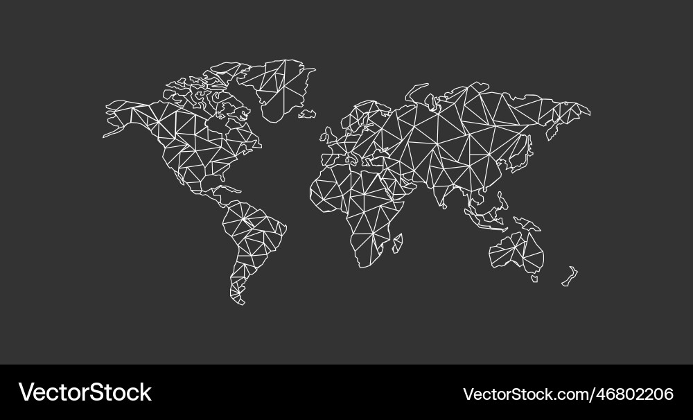 World map triangular shapes formed from lines World map triangular shapes formed from lines vector image