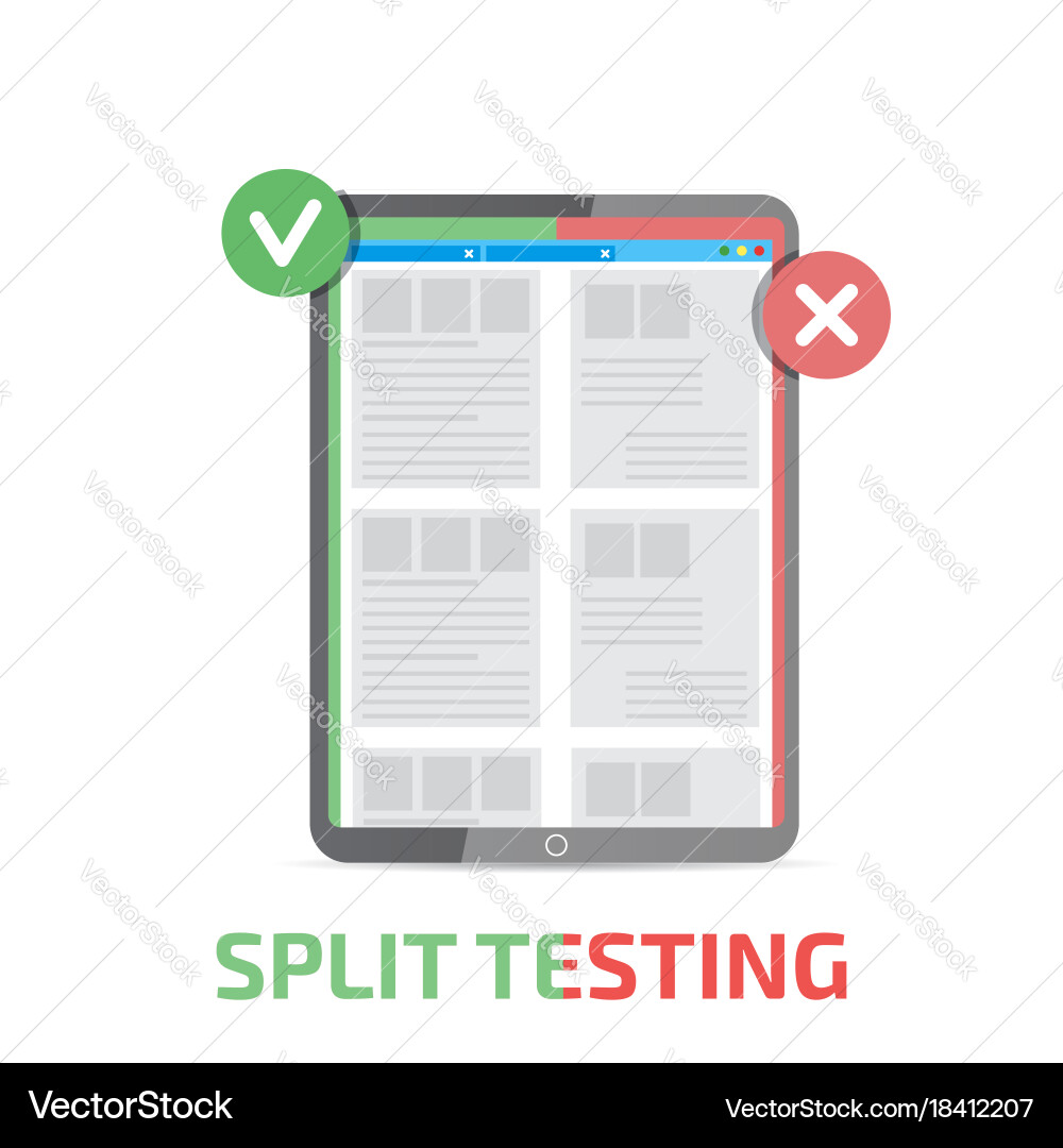 A-b Vergleichs-Split-Testkonzept mit Computer Vektorbild