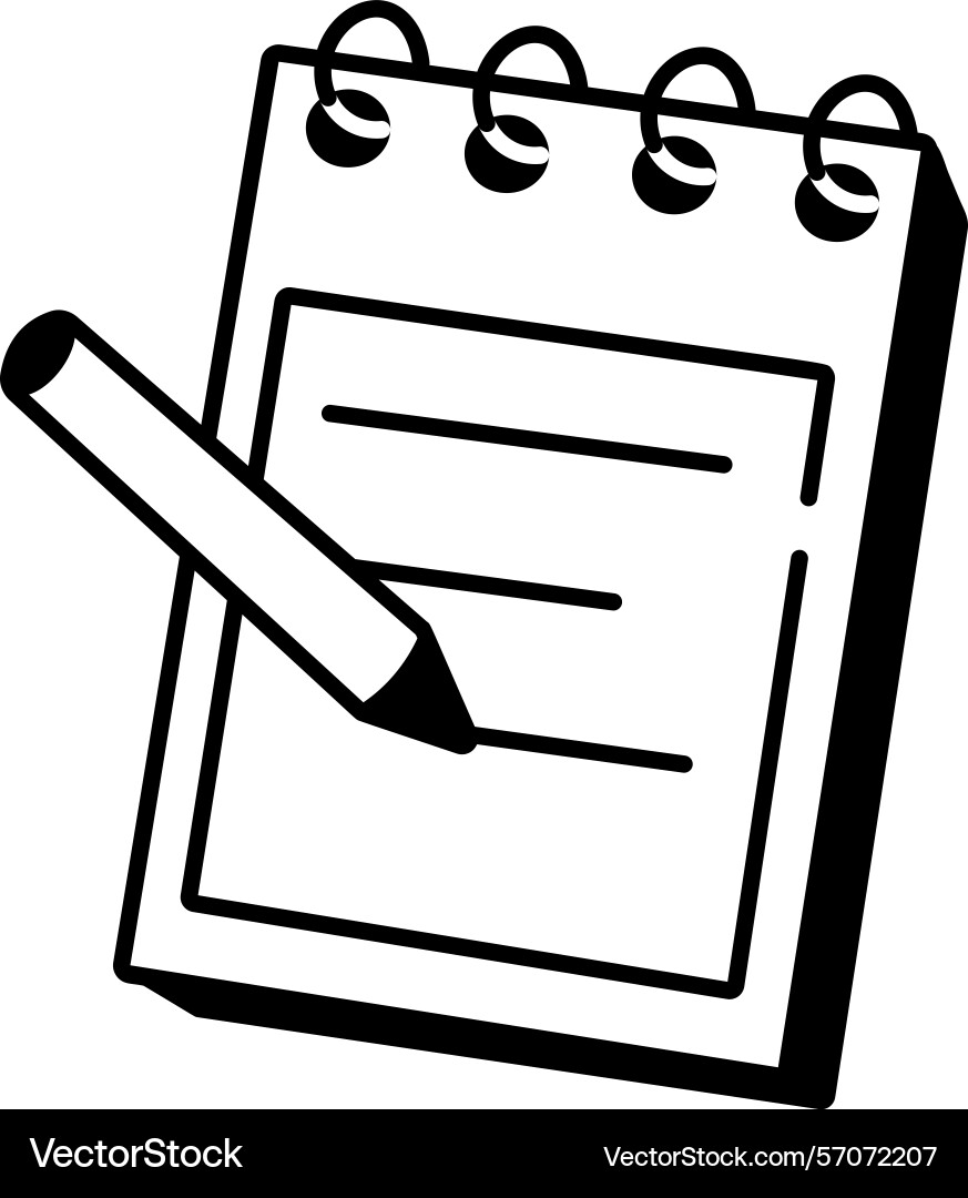 A sketchy style icon of notepad Vector Image