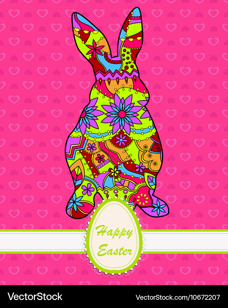 Background with easter rabbit Vector Image